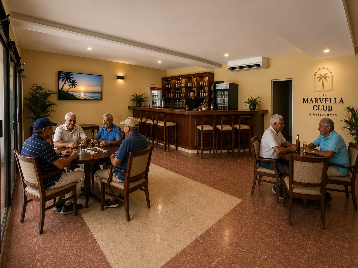 Salón social con bar para compartir