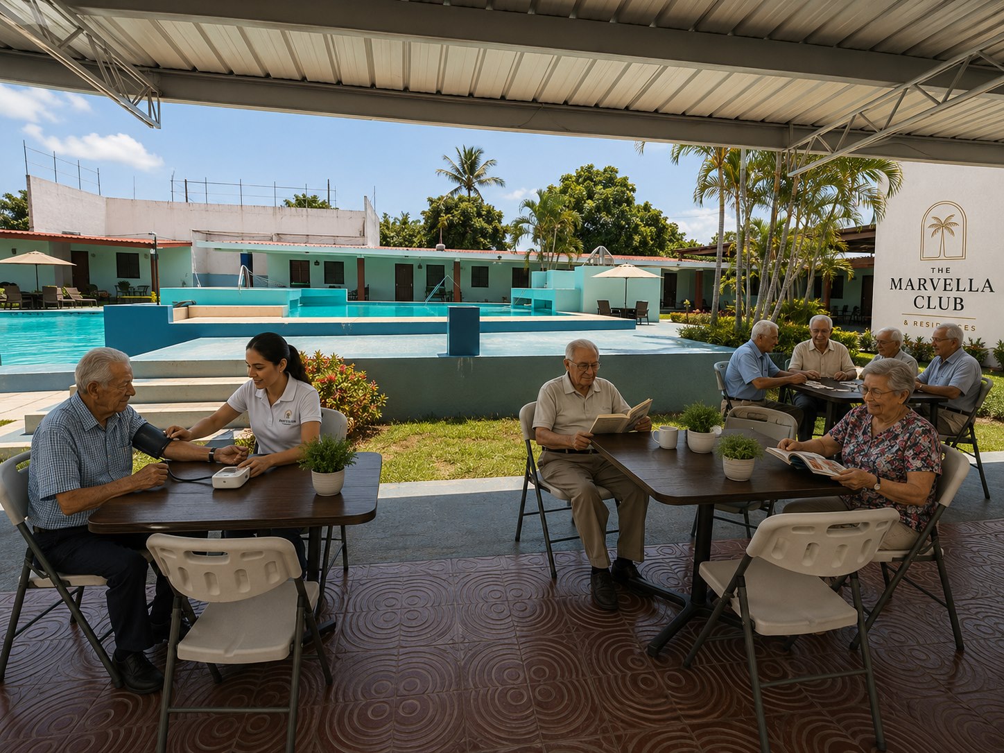 Atención de salud personalizada en la veranda del resort